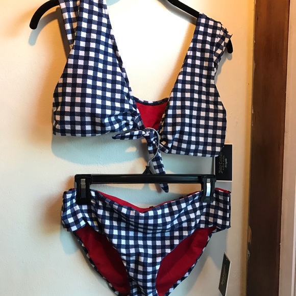 1 LEFT!! NWT Juicy Couture Blue Gingham Two-piece - Picture 2 of 6